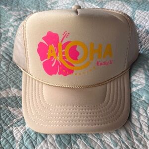 ALOHA Collection Lucky 11 Beige Trucker Hat